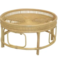 Wohnen Rattan Sofatisch in Beige 75x41x75 - Juwan