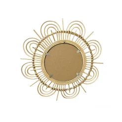 Wohnen Rattan Spiegel - Blütendesign Geflechtrahmen - Frastiva