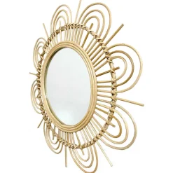 Wohnen Rattan Spiegel - Blütendesign Geflechtrahmen - Frastiva