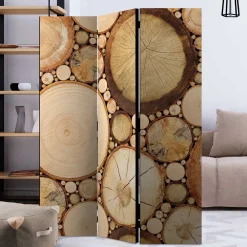 Wohnen Raumteiler mit Fotodruck Baumscheiben - Siska