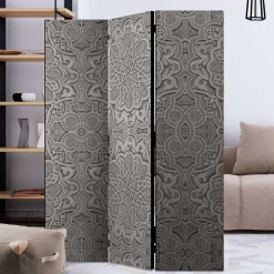Wohnen Wohnzimmer-Regale|Orientalische Möbel*Raumteiler mit Mandala Motiv in Grau - Sololos