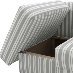 Wohnen Schlafsofas*Recamiere in Hellgrau und Weiß gestreift - Estania