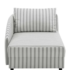 Wohnen Schlafsofas*Recamiere in Hellgrau und Weiß gestreift - Estania