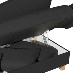 Wohnen Recamiere in Schwarz und Buche - Mikana