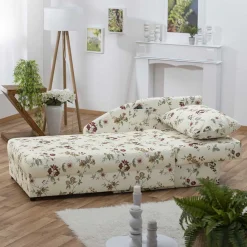 Wohnen Schlafsofas*Recamiere mit Blumen Muster auf weißem Grund - Bairika