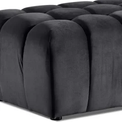 Wohnen Graue Möbel|Sessel & Hocker*Rechteckiger Samthocker in Dunkelgrau - Zeonela