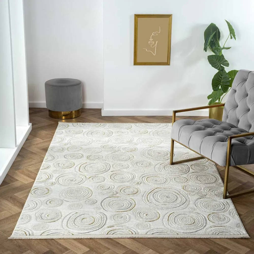 Wohnen Teppiche*Rechteckiger Teppich mit Spiral Muster - Pray