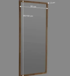 Wohnen Rechteckiger Wand Spiegel in Eiche Optik - Helvana