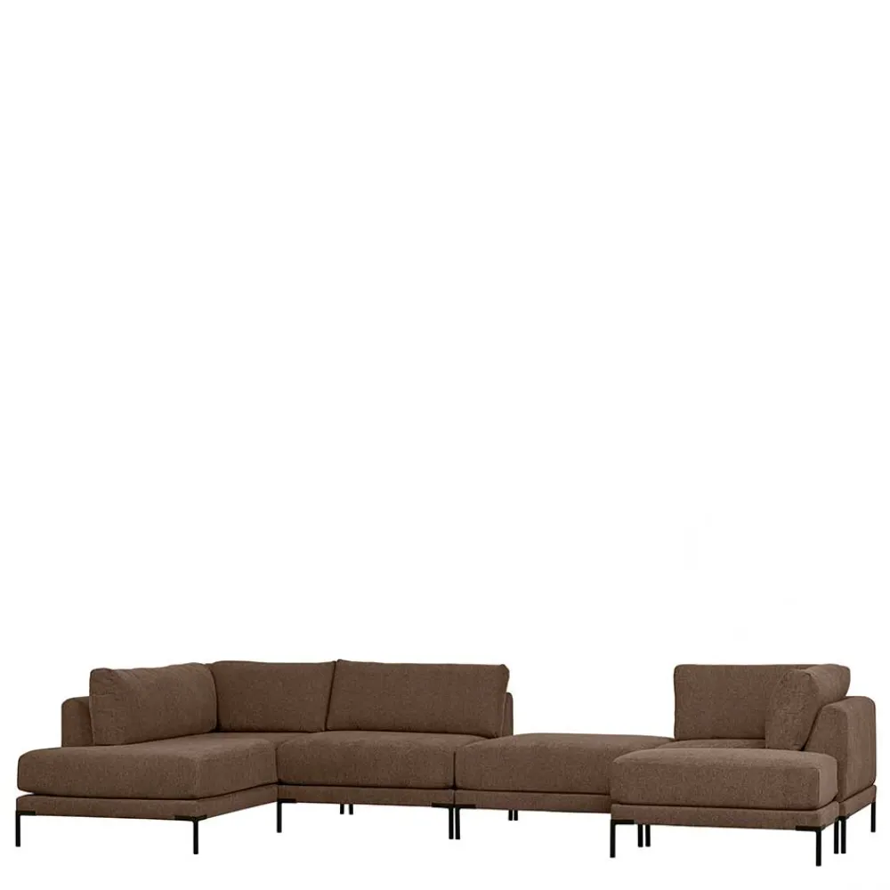 Wohnen Schwarze Möbel|Sofas*Rechtes Lounge-Element in Braun - Ravonia