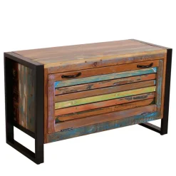 Wohnen Diele Komplett|Shabby Chic Möbel*Recyclingholz Flurmöbel im Shabby Chic - Vosbadus (fünfteilig)