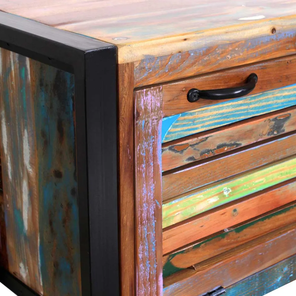 Wohnen Diele Komplett|Shabby Chic Möbel*Recyclingholz Flurmöbel im Shabby Chic - Vosbadus (fünfteilig)