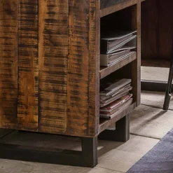 Wohnen Massivholzmöbel|Tische*Recyclingholz Schreibtisch 120x50 cm - Bahiro