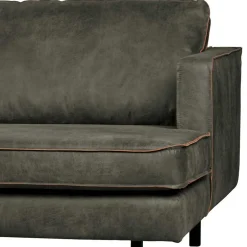 Wohnen Retro Möbel*Recyclingleder Sofaecke in Oliv Grün - Laconca