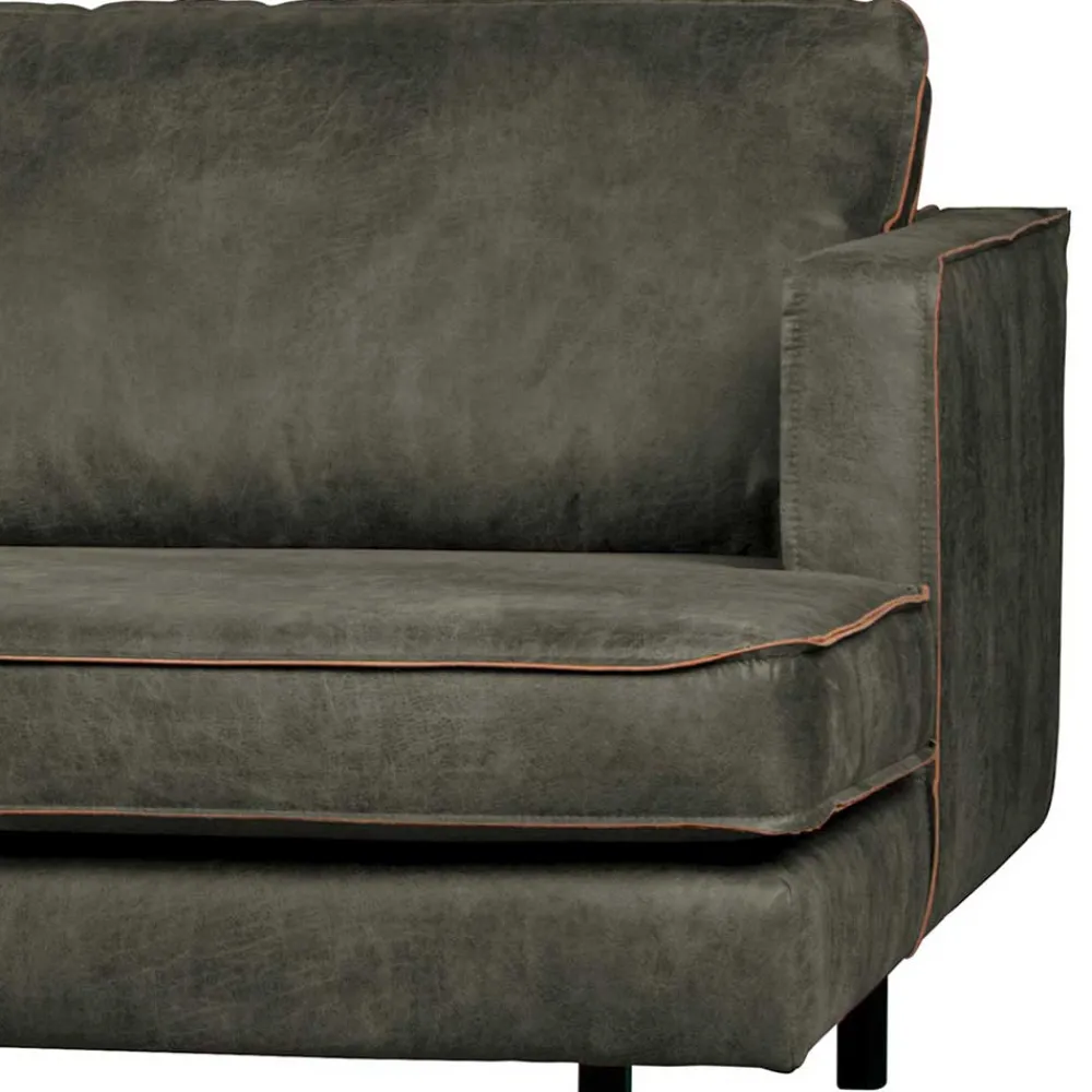 Wohnen Retro Möbel*Recyclingleder Sofaecke in Oliv Grün - Laconca