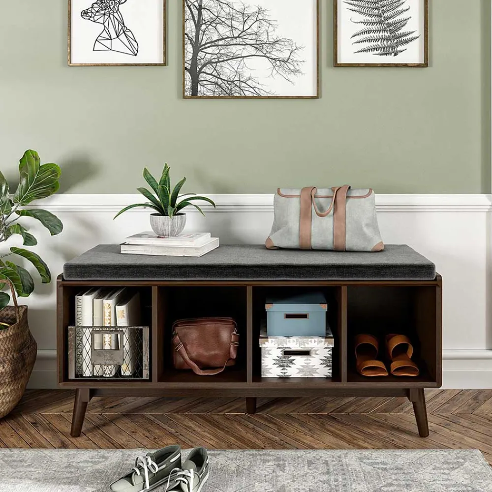 Wohnen Schuhschränke|Garderobenbänke*Regal Bank mit vier Fächern - Despelin