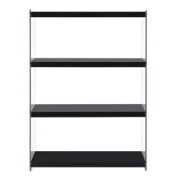 Wohnen Regal in Hochglanz Schwarz & Transparent - Viverone