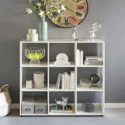 Wohnen Regal mit 9 Fächern offen in Weiß Claas 108 x 104 cm