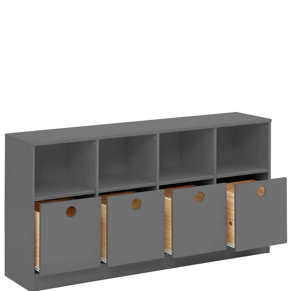 Kinder Wohnen Regal mit 4 Fächern und 4 Boxen - Buleta