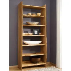 Wohnen Regal mit Baumkante aus Eiche Massivholz - Avidora