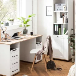 Wohnen Büroregale*Regal mit drei Fächern und Tür - Salcina