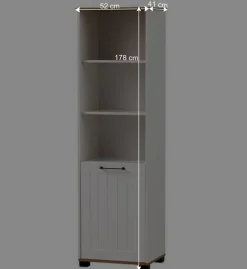 Wohnen Büroregale*Regal mit drei Fächern und Tür - Salcina