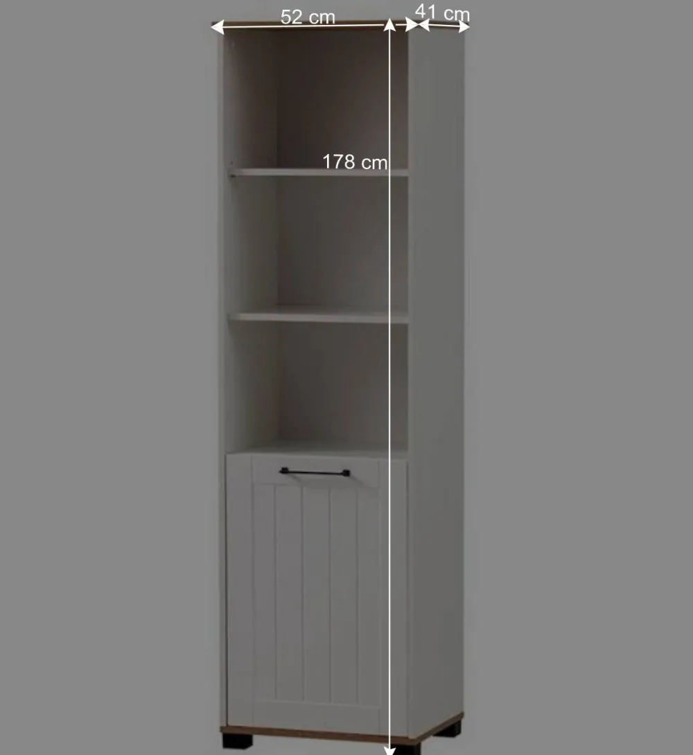 Wohnen Büroregale*Regal mit drei Fächern und Tür - Salcina