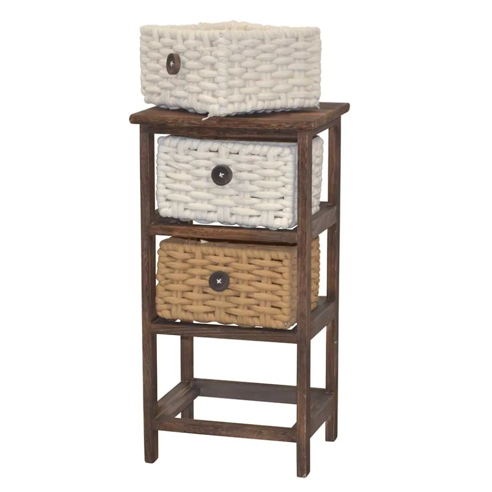 Wohnen Regal mit Körben aus Kordel Geflecht - Owiconta