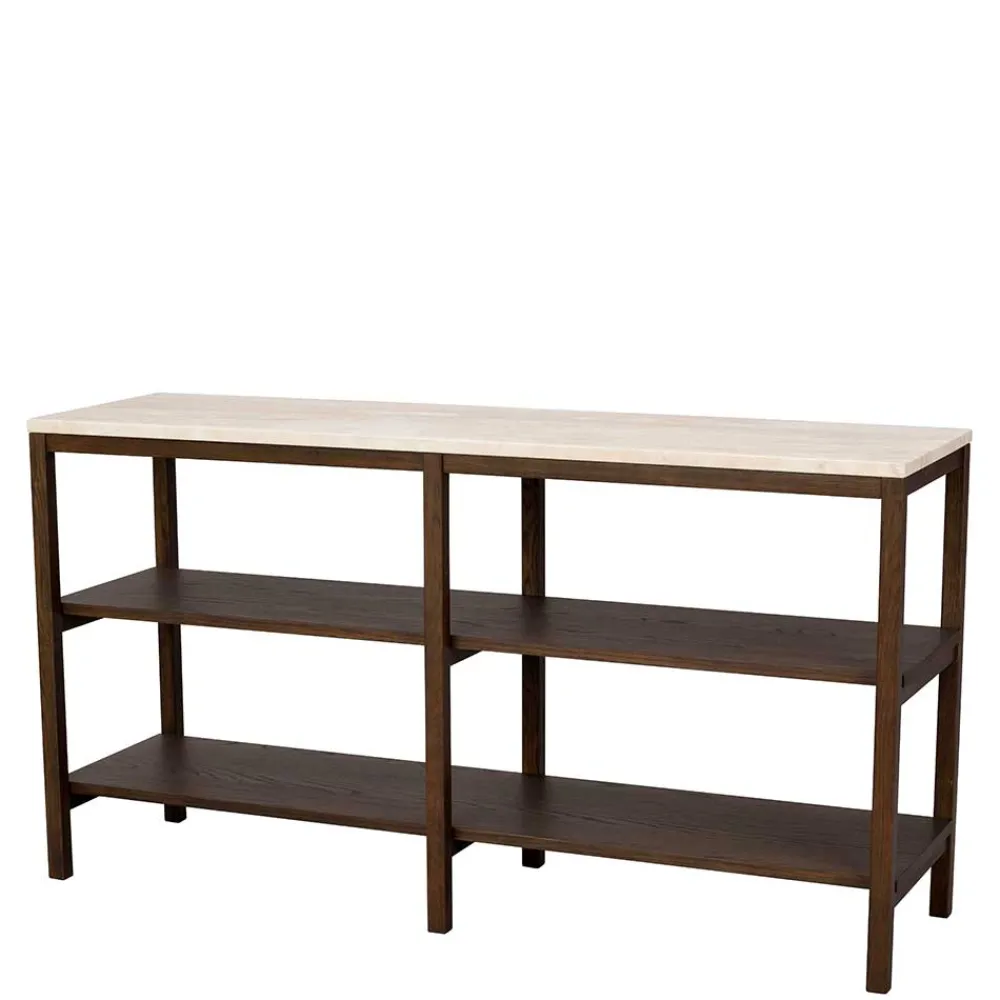 Wohnen Esszimmerregale|Paravents*Regal mit Travertin Deckplatte in Beige - Thani