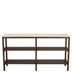 Wohnen Esszimmerregale|Paravents*Regal mit Travertin Deckplatte in Beige - Thani