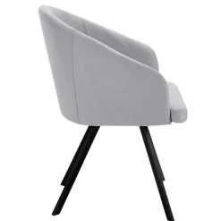 Wohnen Retro Armlehnenstühle in Hellgrau - Dranico (2er Set)