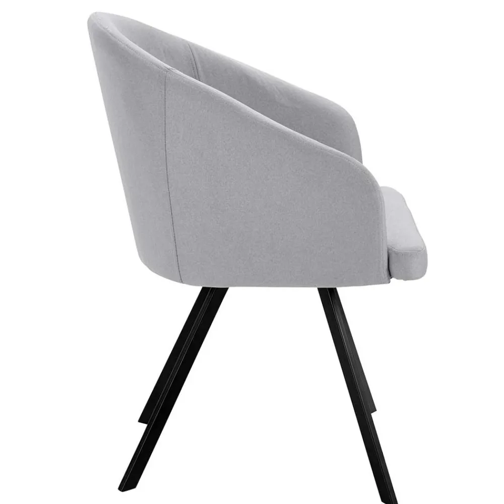 Wohnen Retro Armlehnenstühle in Hellgrau - Dranico (2er Set)