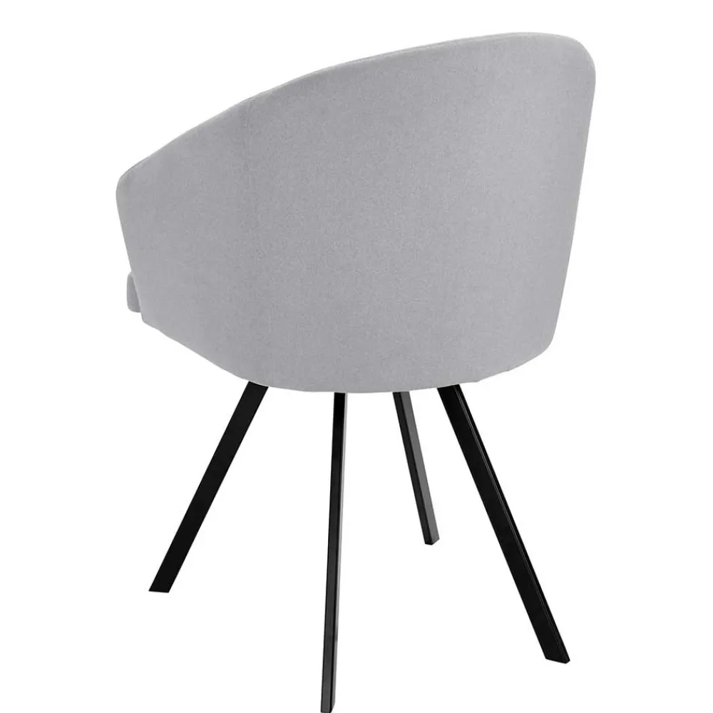 Wohnen Retro Armlehnenstühle in Hellgrau - Dranico (2er Set)