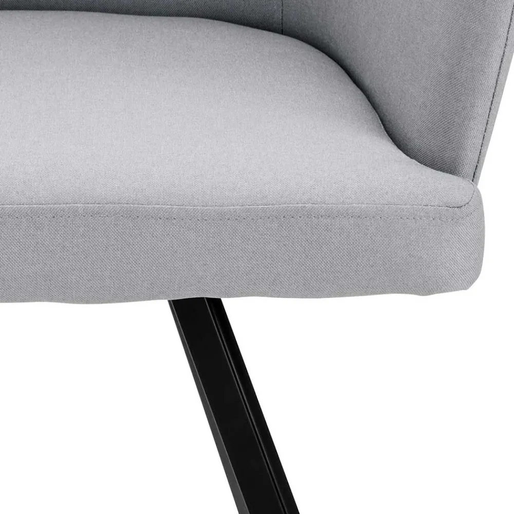 Wohnen Retro Armlehnenstühle in Hellgrau - Dranico (2er Set)