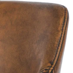 Wohnen Wohnzimmerstühle*Retro Armlehnenstuhl aus braunem Kunstleder - Fulivia (2er Set)