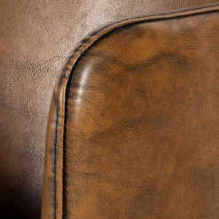 Wohnen Wohnzimmerstühle*Retro Armlehnenstuhl aus braunem Kunstleder - Fulivia (2er Set)