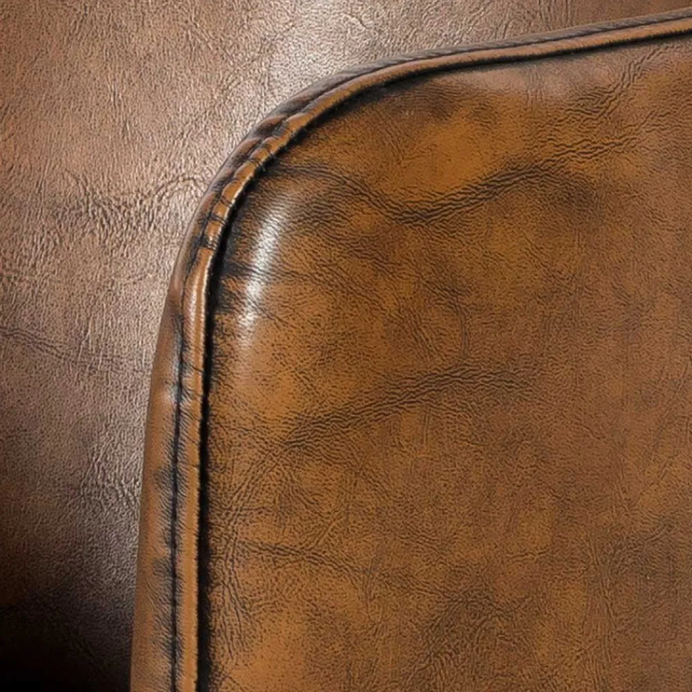 Wohnen Wohnzimmerstühle*Retro Armlehnenstuhl aus braunem Kunstleder - Fulivia (2er Set)