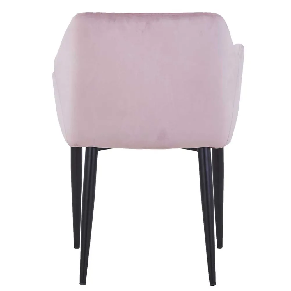 Wohnen Retro Armlehnenstuhl in Altrosa Samt - Onjamy (2er Set)