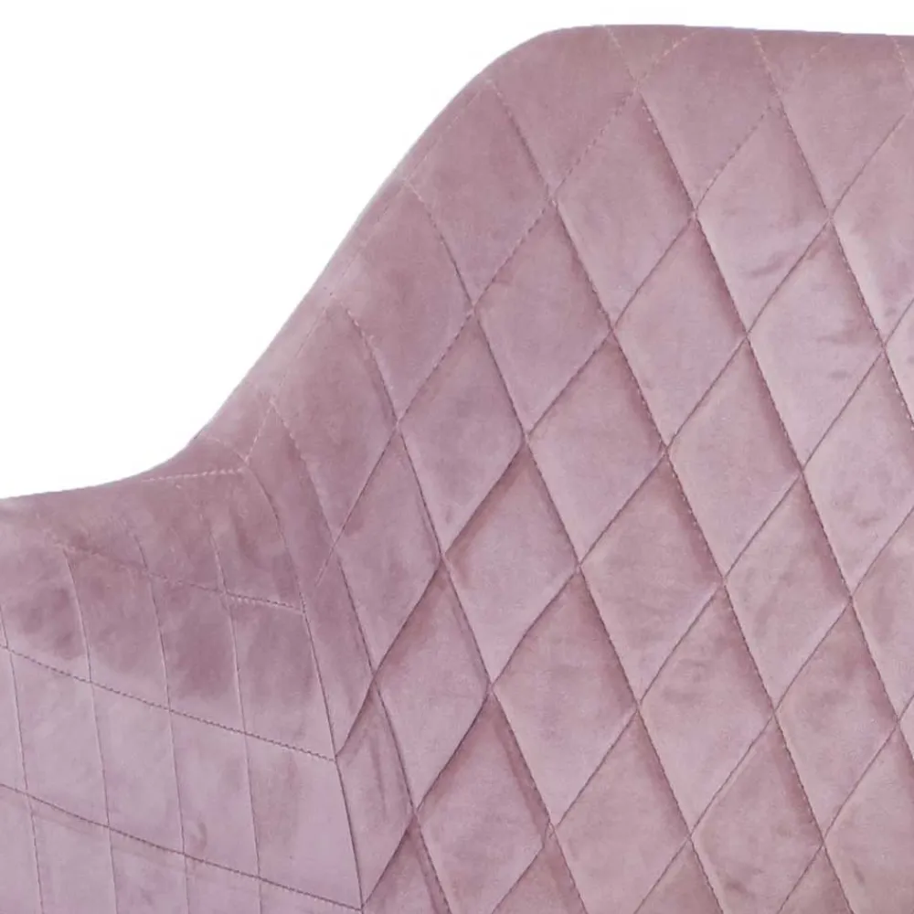 Wohnen Retro Armlehnenstuhl in Altrosa Samt - Onjamy (2er Set)