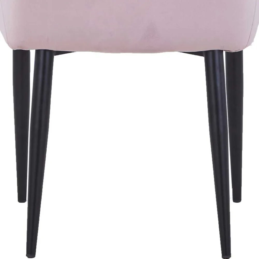 Wohnen Retro Armlehnenstuhl in Altrosa Samt - Onjamy (2er Set)