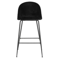 Wohnen Barhocker|Hocker*Retro Barstühle aus schwarzem Samt - Baltimoore (2er Set)