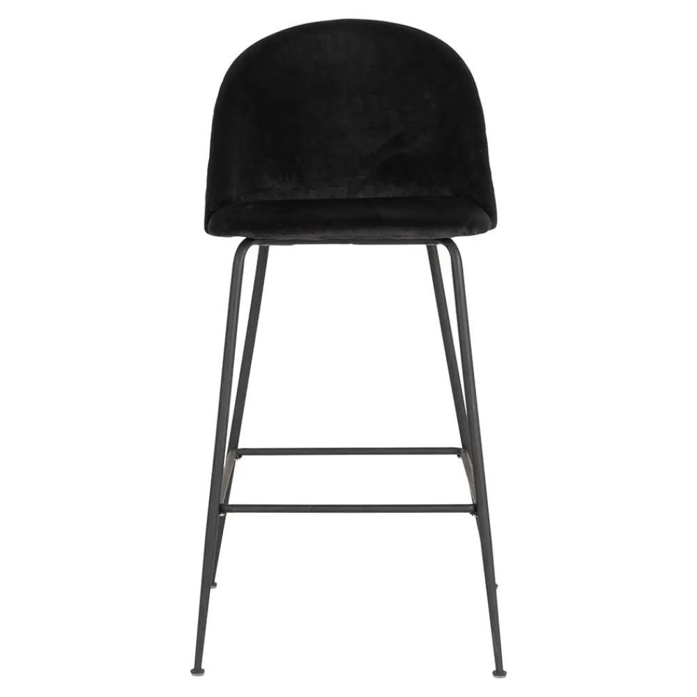 Wohnen Barhocker|Hocker*Retro Barstühle aus schwarzem Samt - Baltimoore (2er Set)