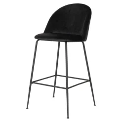 Wohnen Barhocker|Hocker*Retro Barstühle aus schwarzem Samt - Baltimoore (2er Set)