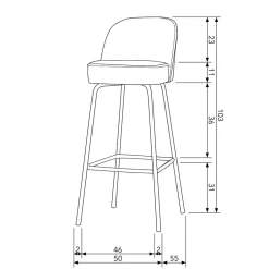 Wohnen Retro Möbel|Sessel & Hocker*Retro Barstuhl mit Sitzhöhe 79 cm - Cuba