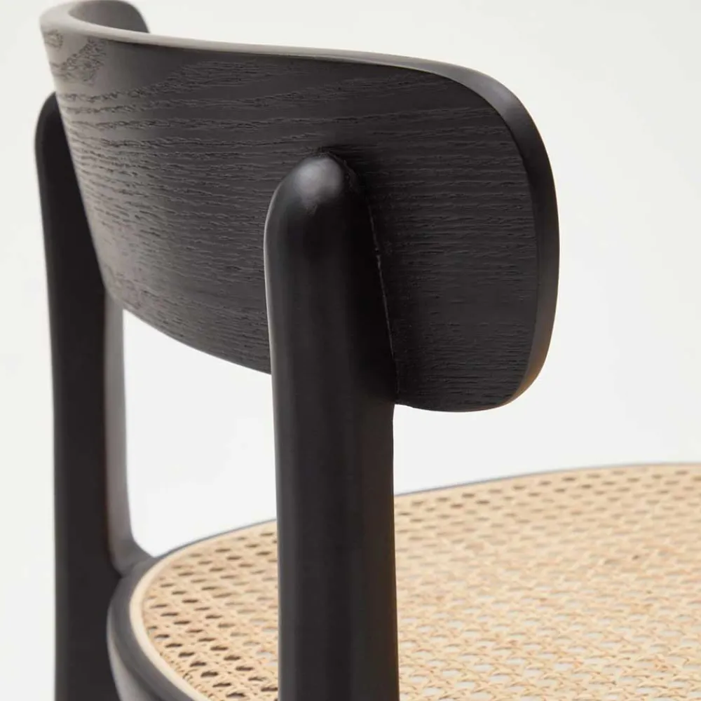 Wohnen Barhocker|Hocker*Retro Barstuhl mit Wiener Geflecht Sitz - Pulany (2er Set)