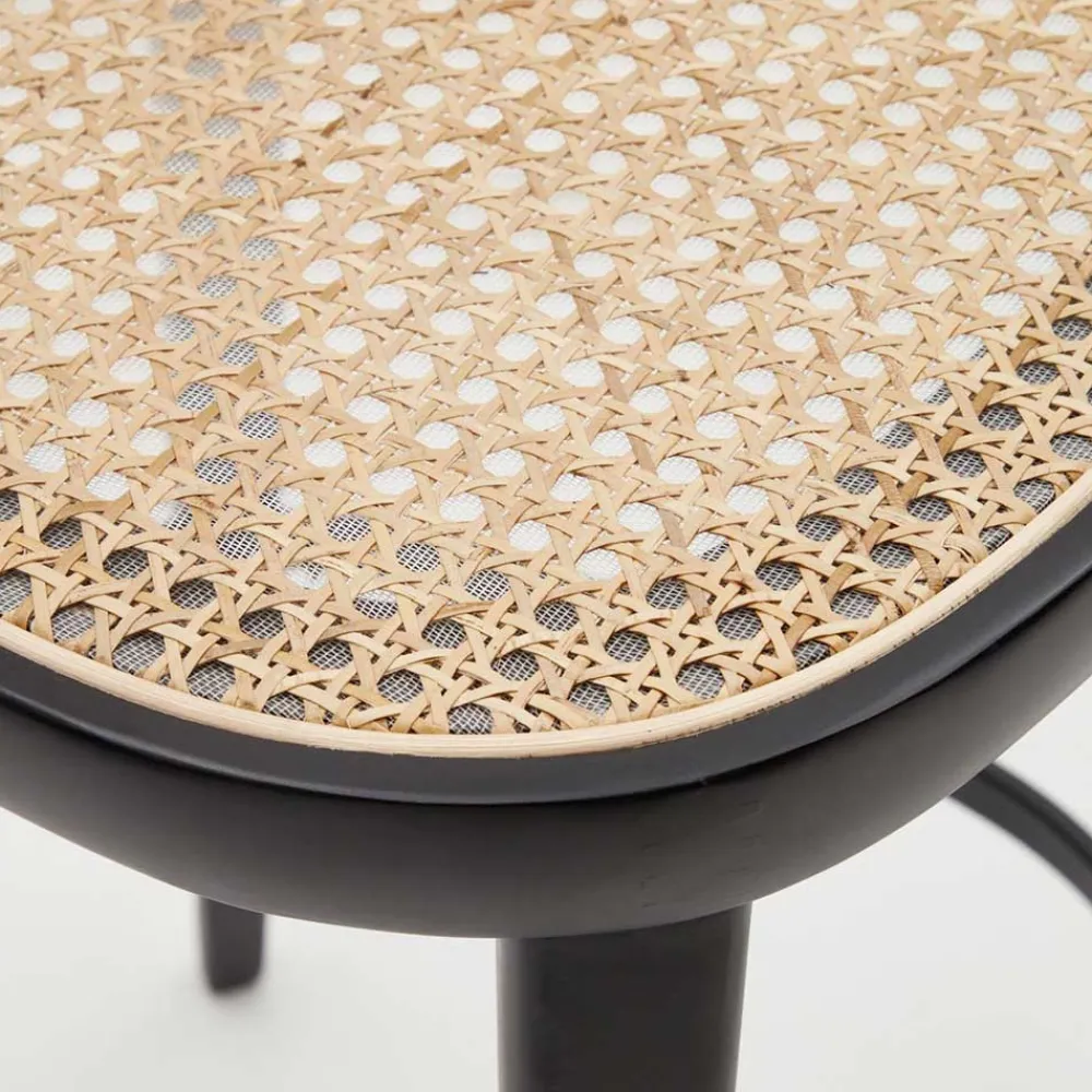 Wohnen Barhocker|Hocker*Retro Barstuhl mit Wiener Geflecht Sitz - Pulany (2er Set)