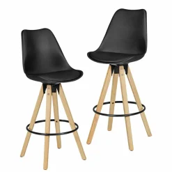 Wohnen Retro Barstuhl Systrem mit Schalensitz (2er Set)