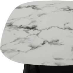 Wohnen Telefontische*Retro Beistelltisch in Marmor Optik Weiß Grau - Salerno
