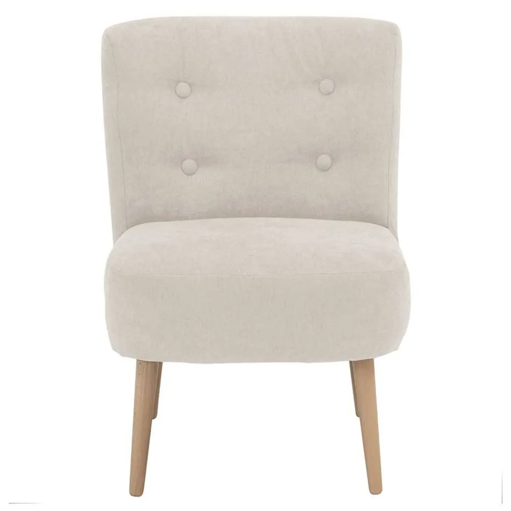 Wohnen Retro Cocktailsessel in Beige und Buche - Cranzo