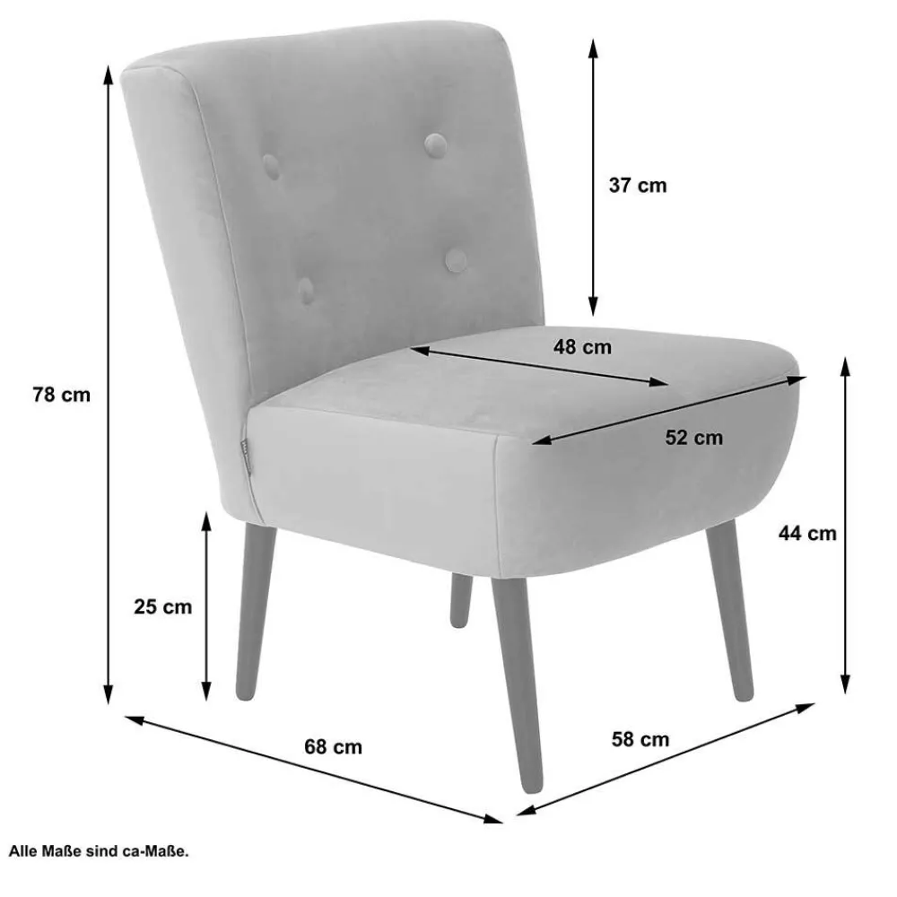 Wohnen Retro Cocktailsessel in Beige und Buche - Cranzo