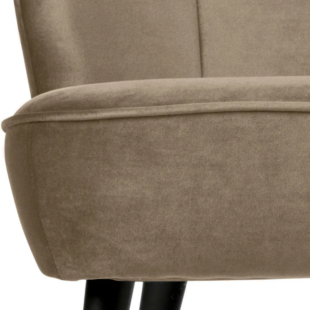 Wohnen Retro Couch in Khaki Samtstoff - Griffina